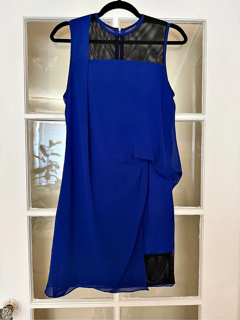 Sandro R3642E Mini Dress Blue & Black Size 2 Like New